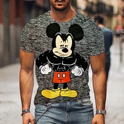 Mickey Mouse Disney erkek kadın rahat tarzı 3D yüksek kaliteli baskı yaz Casual Streetwear Tee Donald Duck karikatür Tops