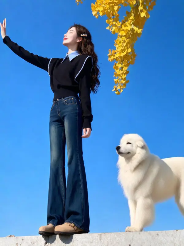 

Корейская студенческая толстовка с длинным рукавом, приталенный крой, уникальный дизайн с круглым вырезом, модная, больших размеров, уличная одежда, зима 2025