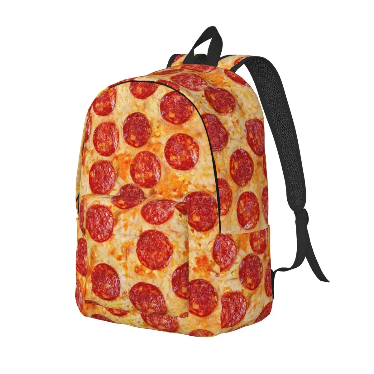 Realistic Pepperoni Pizza Pattern Backpack Daypack Large Capacity Children BookBag School Bag Shoulder Bags for Boys Girls