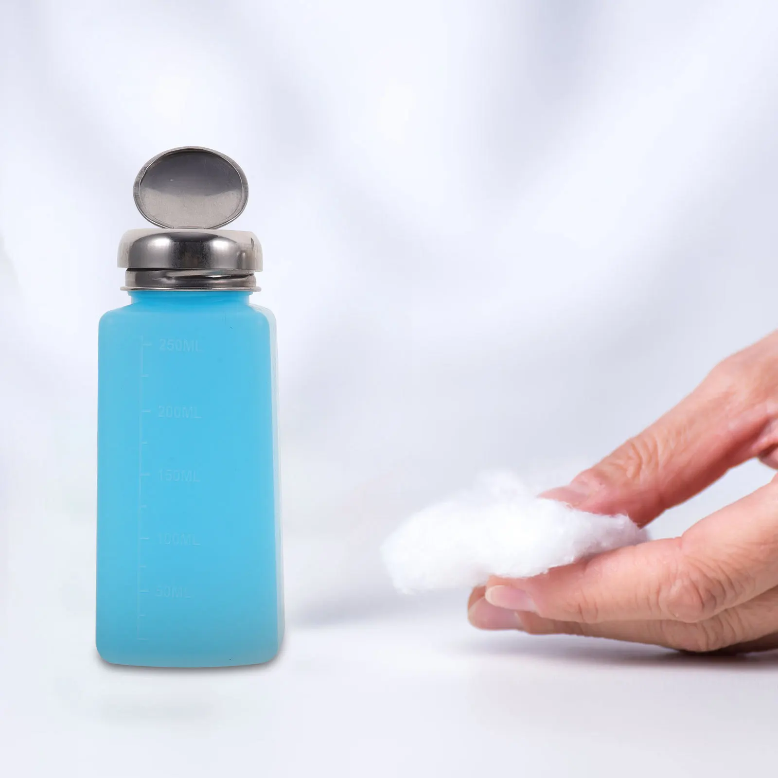 3 قطعة زجاجة الكحول 250 مللي مضخة الصحافة المحمولة لتخزين مزيل طلاء الأظافر إعادة الملء زجاجة الضغط الفارغة مسمار أداة فنية #6