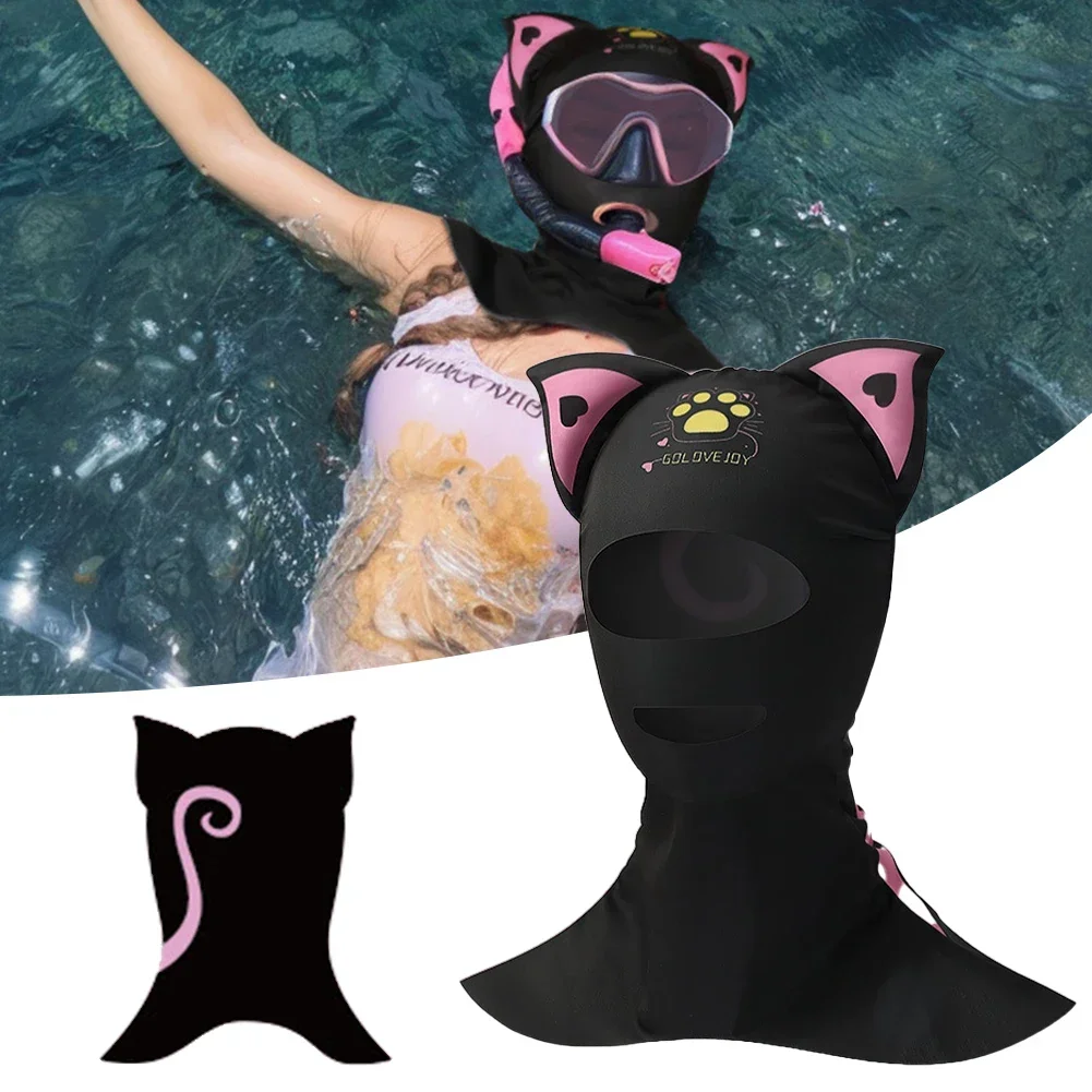 Summer Swimming Sun Protection Face Mask, Gini Drifting Face Protection Diving Head Cover, Seaside Snorkeling Swimming Cap Face