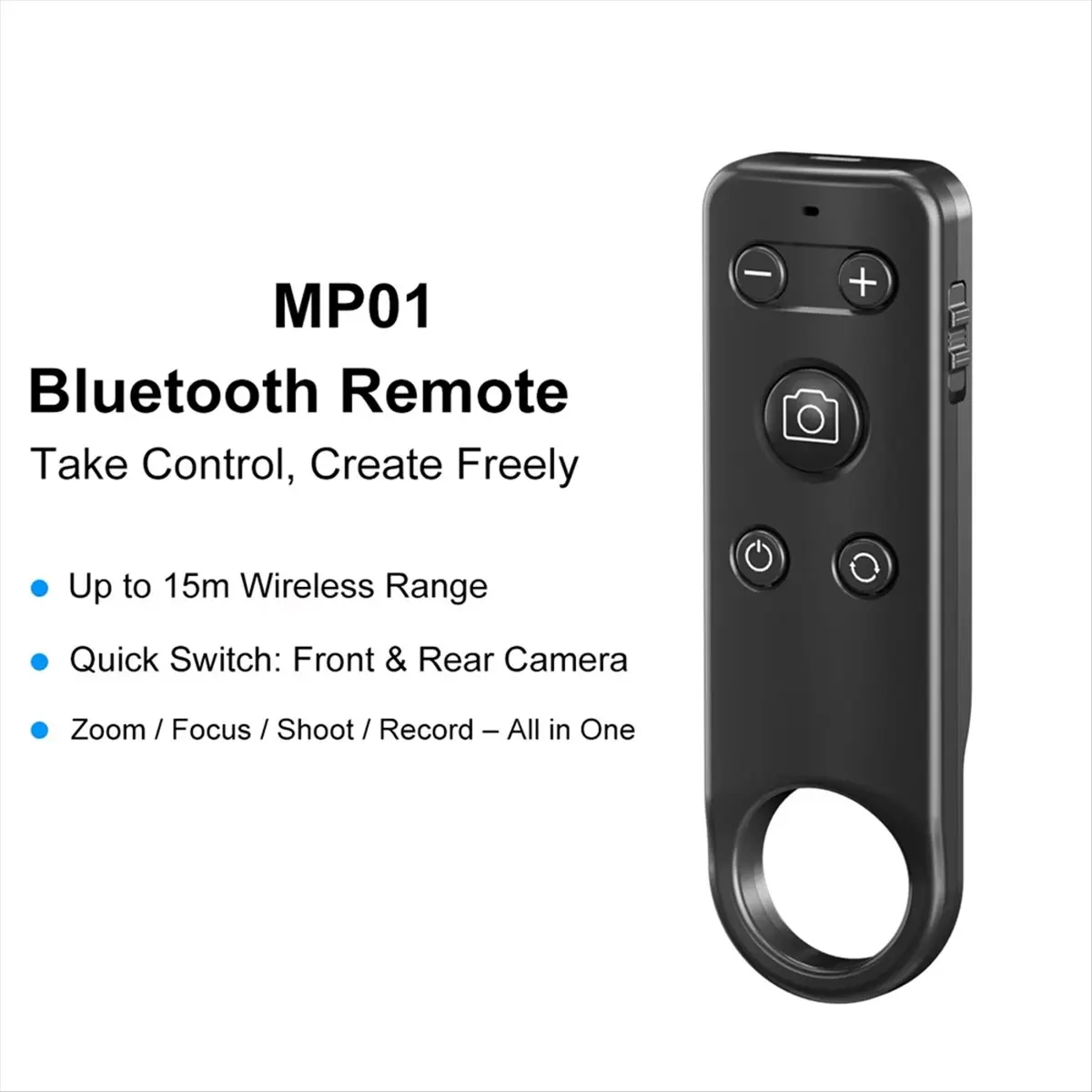 Latest Model Wireless Remote Control with Zoom for Phone,Shutter with Front/Rear Camera Switch for Photo and Video