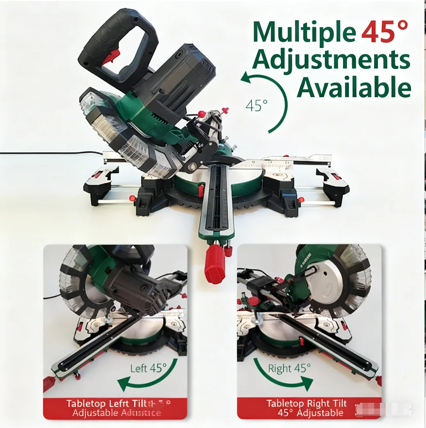 Compound sliding miter saw High precision single miter saw with cutter for woodworking aluminum 8 inches