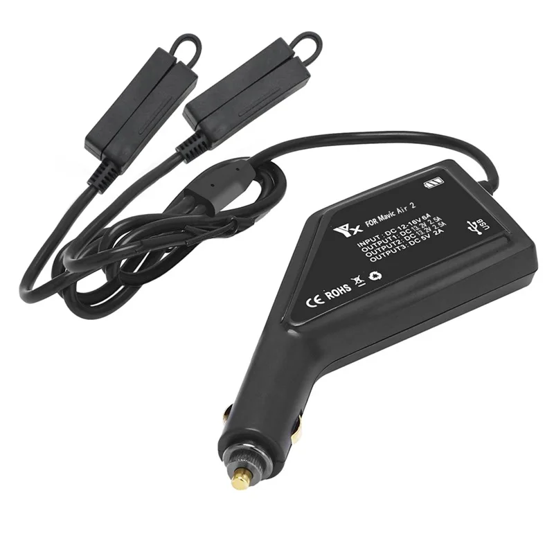YX Car Charger for DJI Air 2S/Mavic Air 2 Charging Hub for Two Batteries & Remote Control DJI Mavic Air 2 Drone Accessories view 6