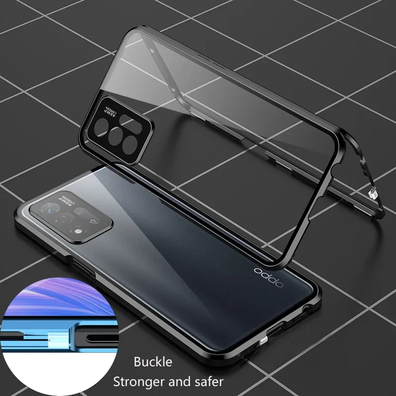 Double Sided Glass Magnetic Adsorption Metal Snap Lock Case for Huawei Nova 14i 15 13 Pro Camera Lens Protection Cover Cases