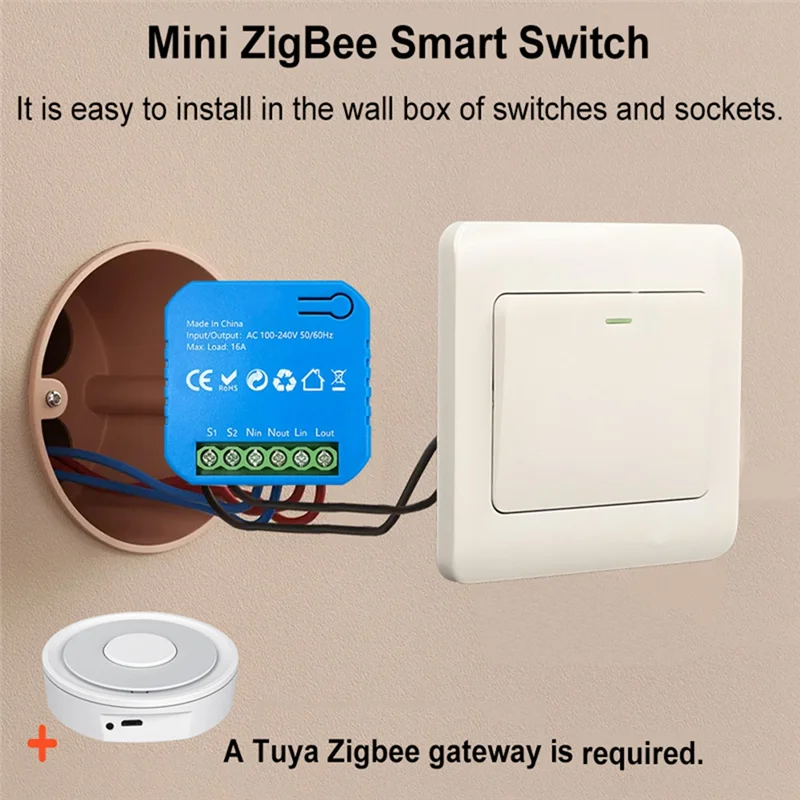 【A42U】Tuya Smart Zigbee модуль переключателя 2-стороннее управление светом таймер двойного управления 16A монитор энергии для Google Home Alexa