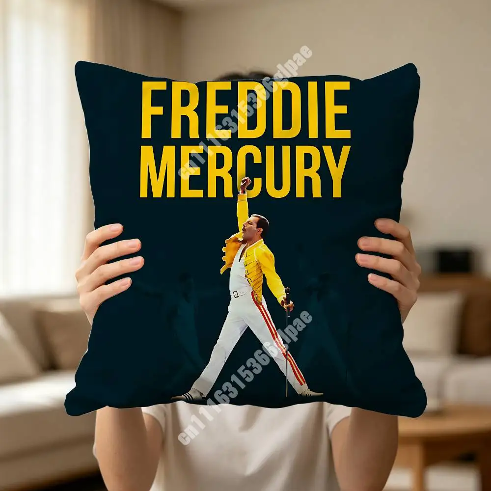 Q-Queen F-Freddie Mercury Stage Show Printed Pillow Cover Sofa Couch Student Apartment Homestay Leisure Area