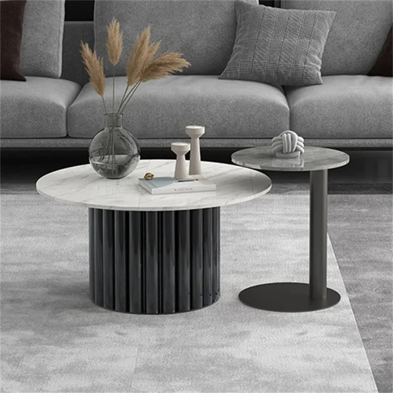 

Slate Coffee Table for Living Room Furniture Light Luxury Small Apartment Small Table Creative Corners Round Coffee Table