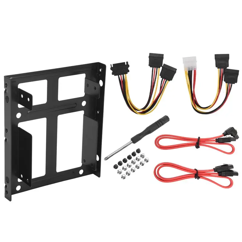 A23F-Dual SSD HDD تصاعد قوس 3.5 إلى 2.5 مجموعة محرك القرص الصلب الداخلي كابلات 2.5 القرص الصلب إلى 3.5 علبة خليج العلبة