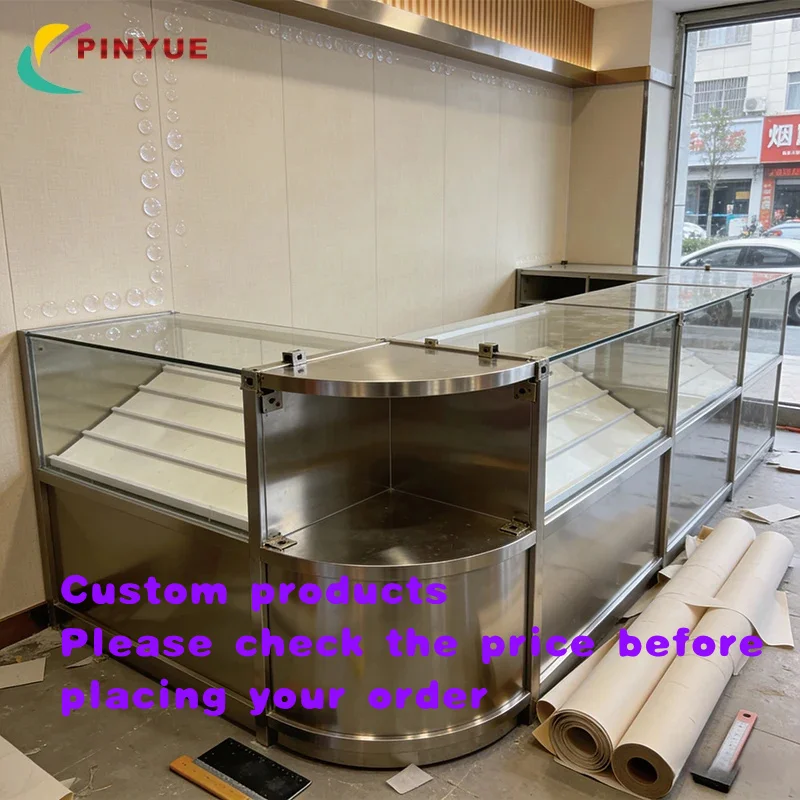 custom.Factory One-stop Solutions Shop Props Custom Durable Stainless Steel Display Cabinets Smoke Shop De