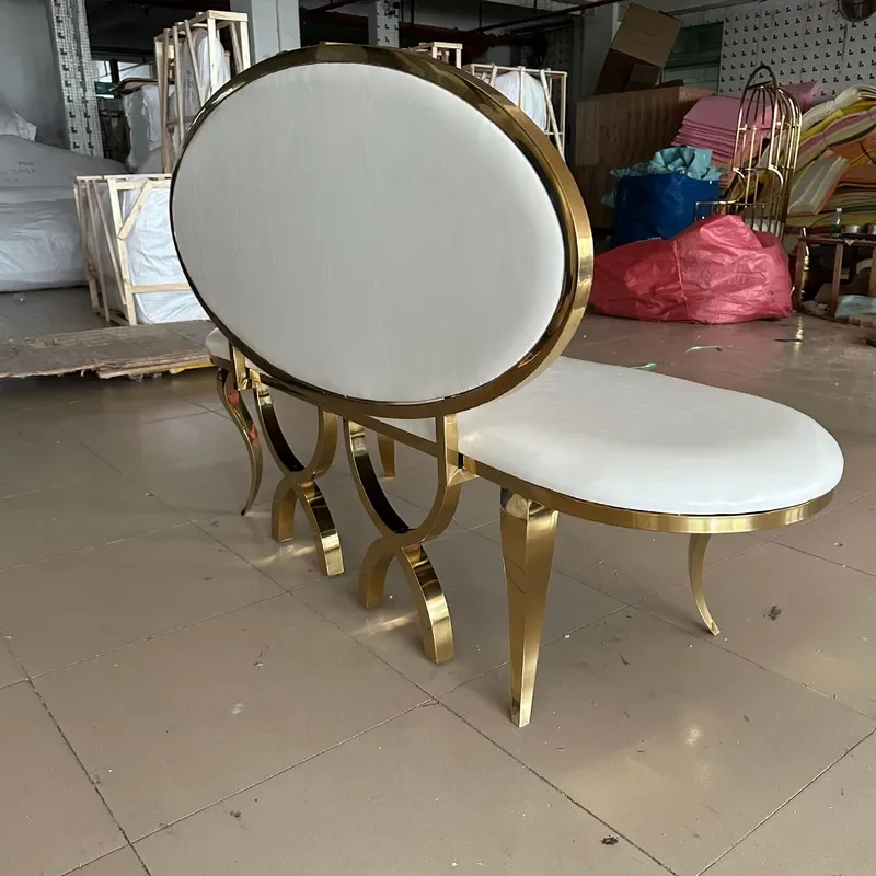 for Hotel Light Luxury Metal Chair Wedding Banquet Sofa Reception Hall Decoration Oval Hardware Sofa