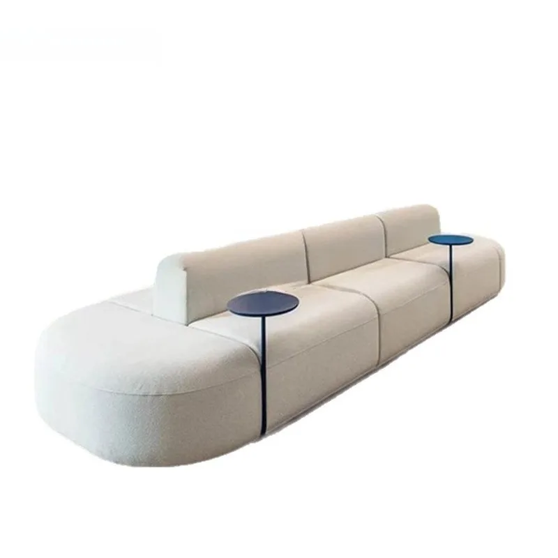 French Cream Wind Hotel lobby double-sided booth sofa, beauty salon, business building, studio, cafe, rest sofa
