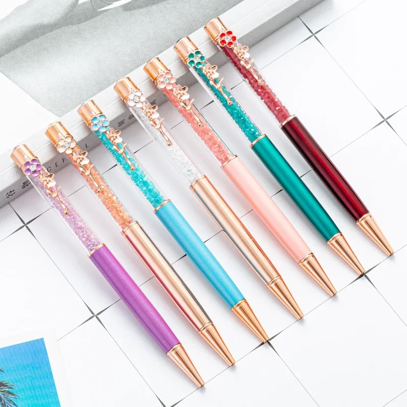 

16PCS Crystal Diamond Pen Birthday Gift Metal Business School Office Ball Pen Stationery