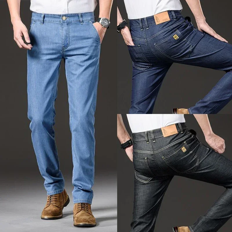 

Pop Summer New Men's Micro Elastic Straight Leg Denim Pants With Shape And Skin Friendly Business Men's Pants In Multiple Sizes