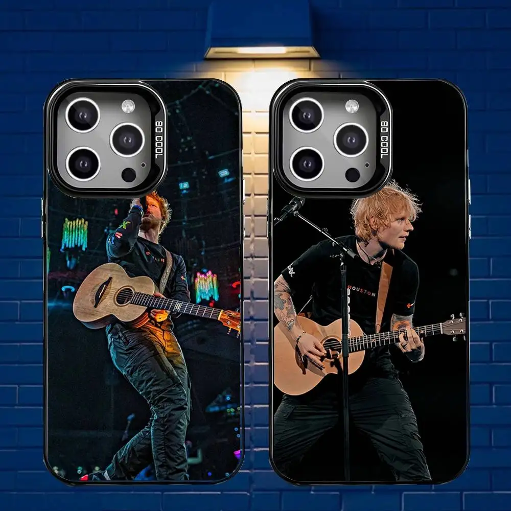

Singer Ed-d S-Sheeran Phone Case For iPhone 16,15,14,13,12,11,Mini,Pro,E,MAX Gray Matte Silicone Black Cover