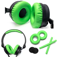 Almohadillas de repuesto de polipiel para auriculares Sennheiser HD25, HD25-II, HD25SP, HD25SP-II, piezas de reparación de cojines (verde)