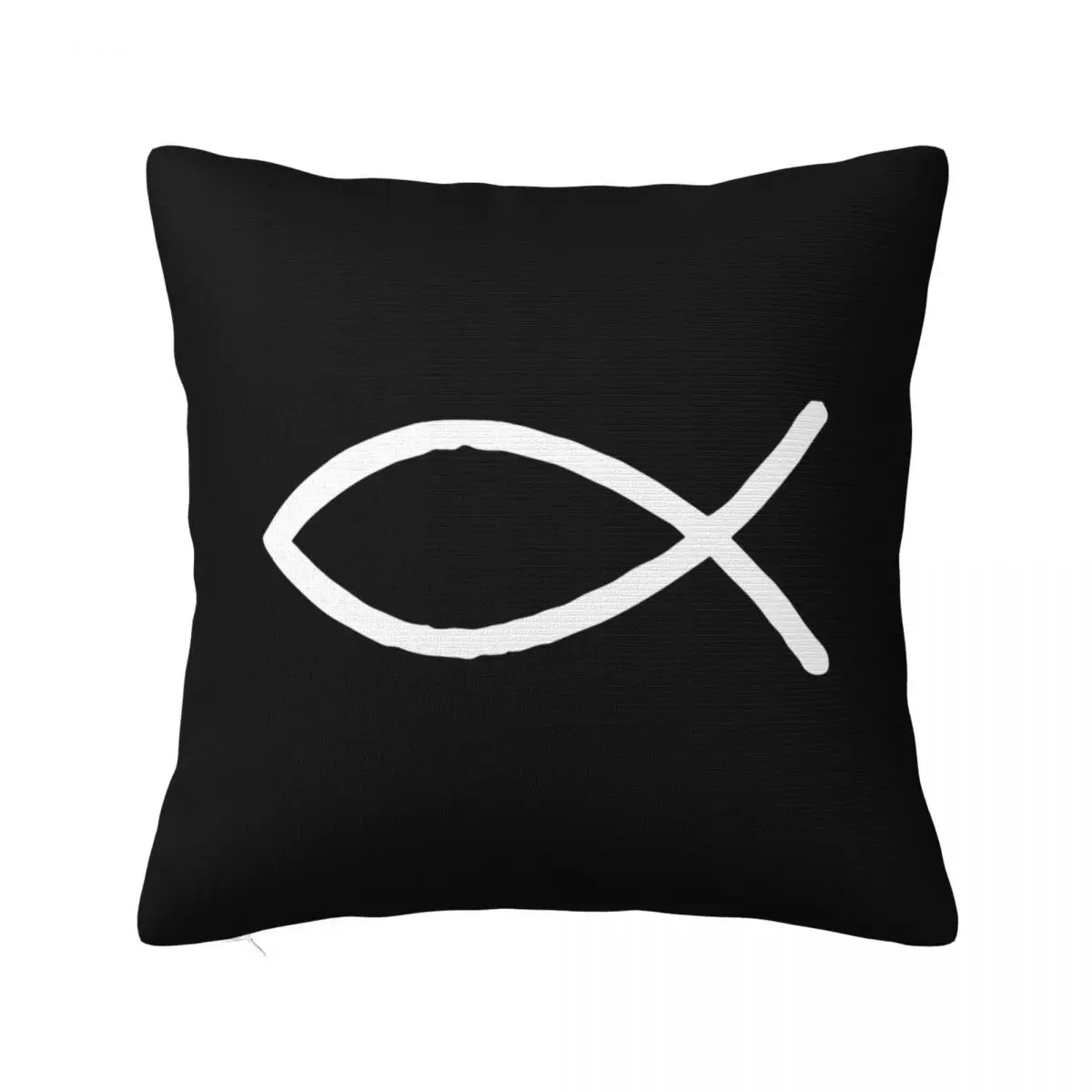 Jesus Fish Ichthys Christian Symbol Square Pillow Case Cushion Cover Creative Zipper Decorative Pillowcase for Home 18