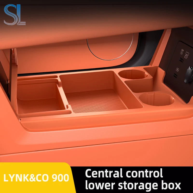 

For Lynk&CO 900 L946 2025 2026 Storage Box Center Armrest Hidden Box Cup Holder Organizer Interior Accessories