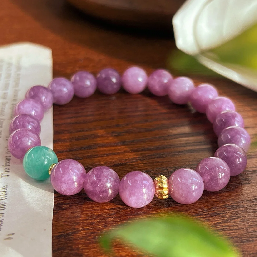 

So beautiful! Fashion Jiang purple quartz rock jade natural Tianhe stone bracelet bracelet women's 2024 new beads