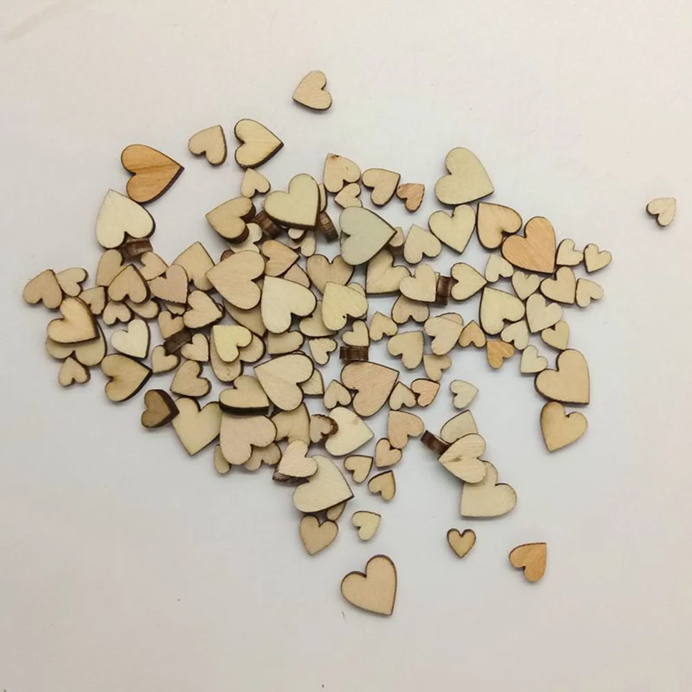 

200Pcs Wooden Slices Heart-Shaped Blank DIY Craft Discs for Ornaments Scrapbooking Decoupage Sign Making Art Projects