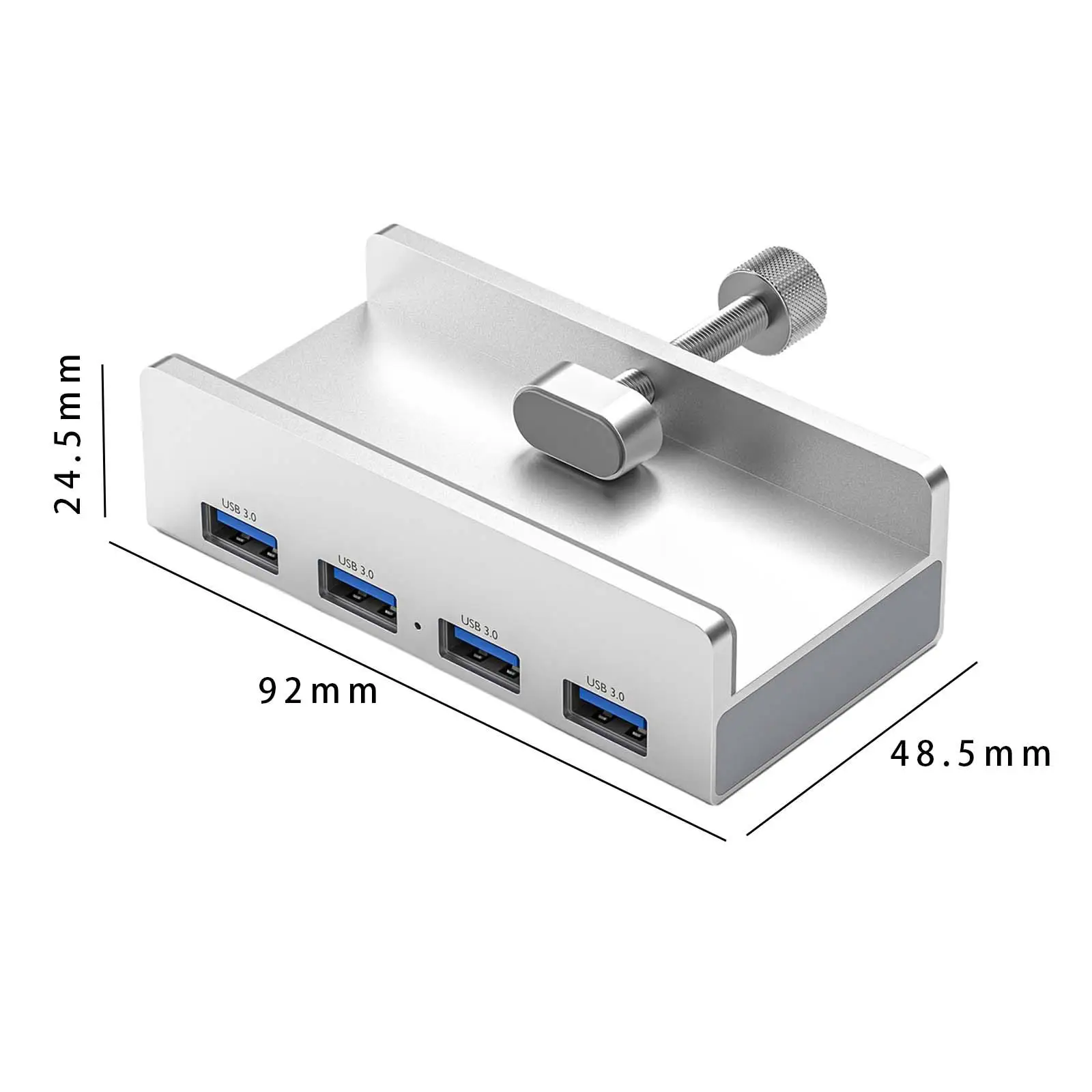 Extensor USB3.0 de doca externa de alumínio de 4 portas para celular laptop