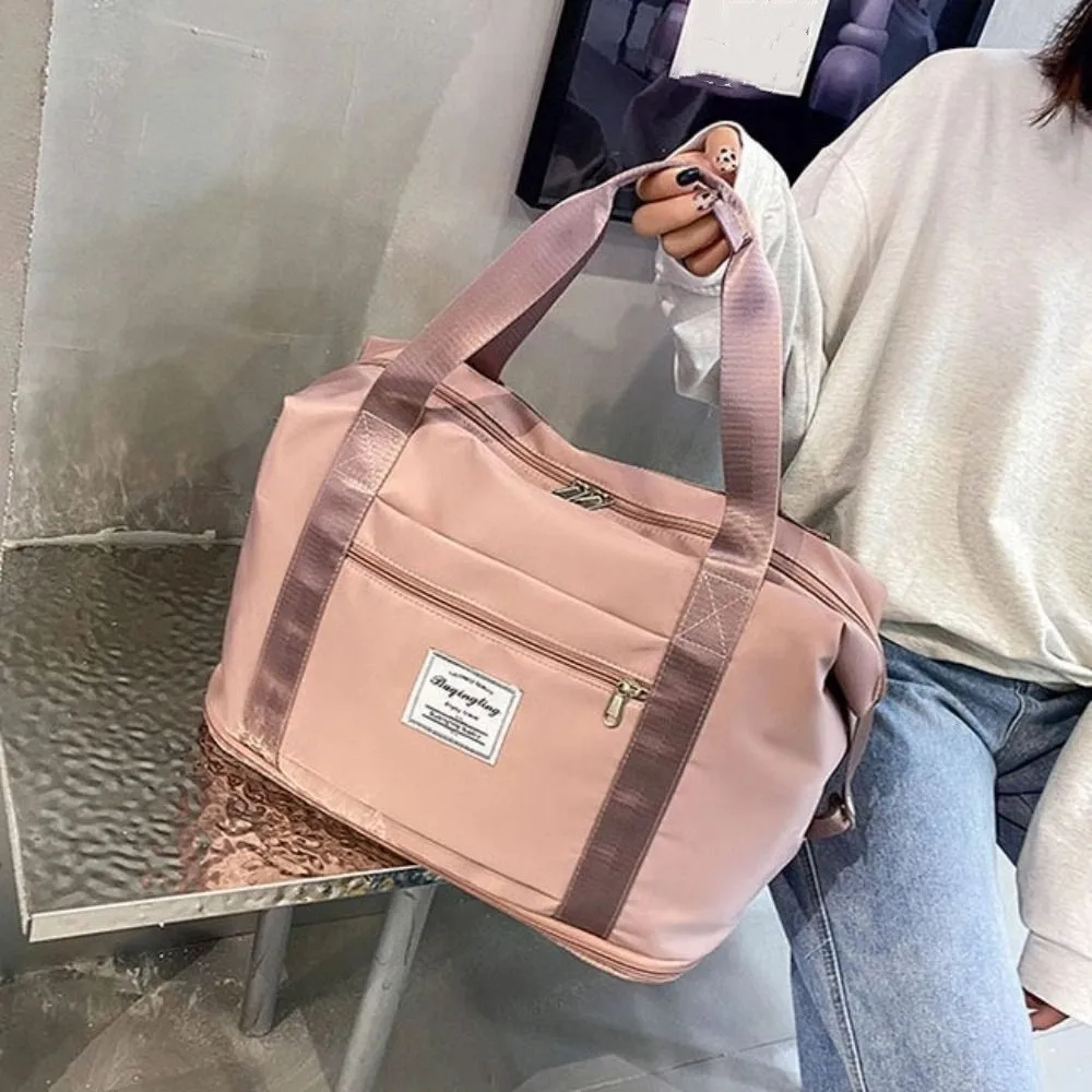 

Portable Oxford Carry On Travel Bag Foldable Wet Dry Separation Storage Handbag Scalable Waterproof Sports Fitness Bags Business