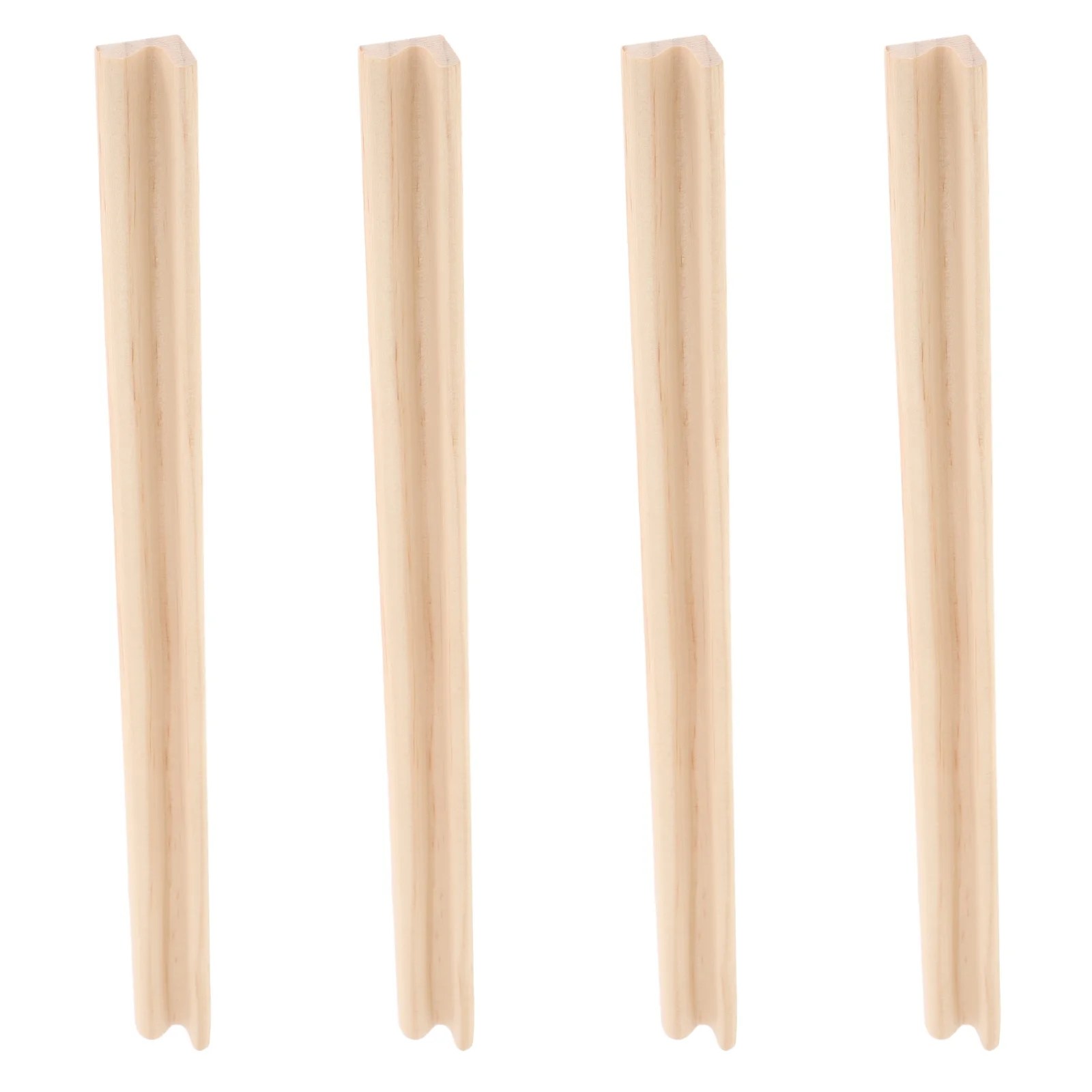 

4pcs Domino Base Mexican Train Mahjong Racks Card Game Stands Wooden Holders Unfinished Single Row Trays Tile Display