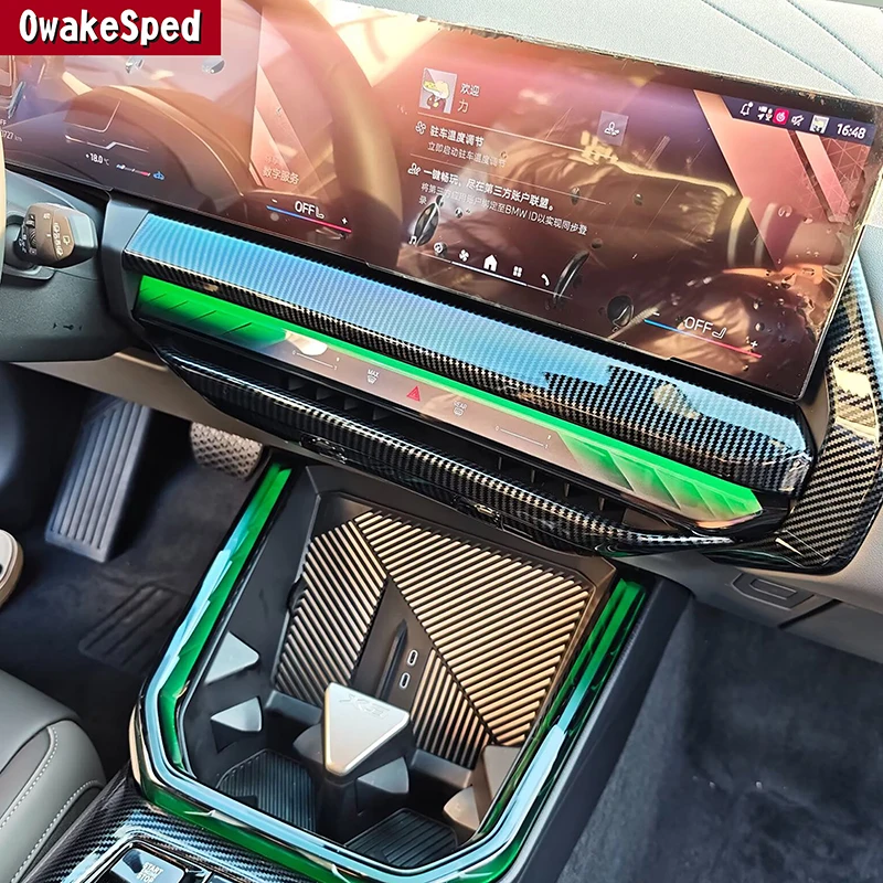 

Center Console Air Conditioning Outlets Panel Decoration Cover Trim For BMW X3 G45 2025 Carbon Fiber Color Interior Accessories