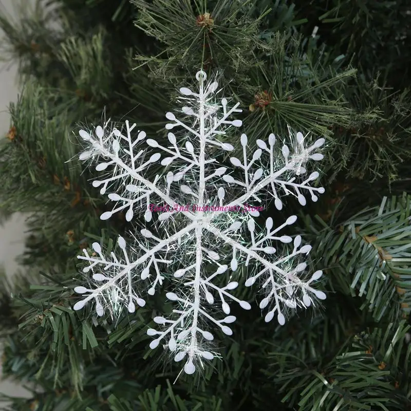 Ornamenti fiocchi neve bianchi Decorazione albero Natale Donting C7AC