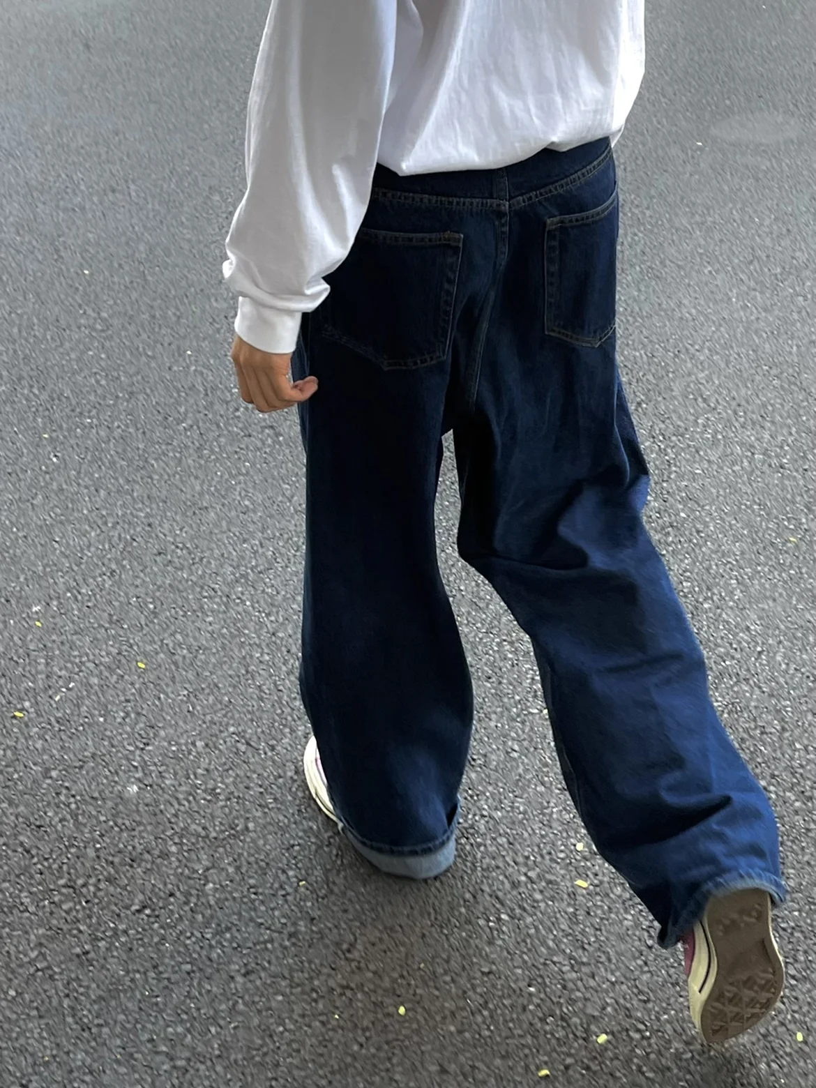 

American Vibe High Street Vintage Deep Blue Straight Leg Men's Loose Casual Versatile Drapey Long Trousers Trendy Jeans