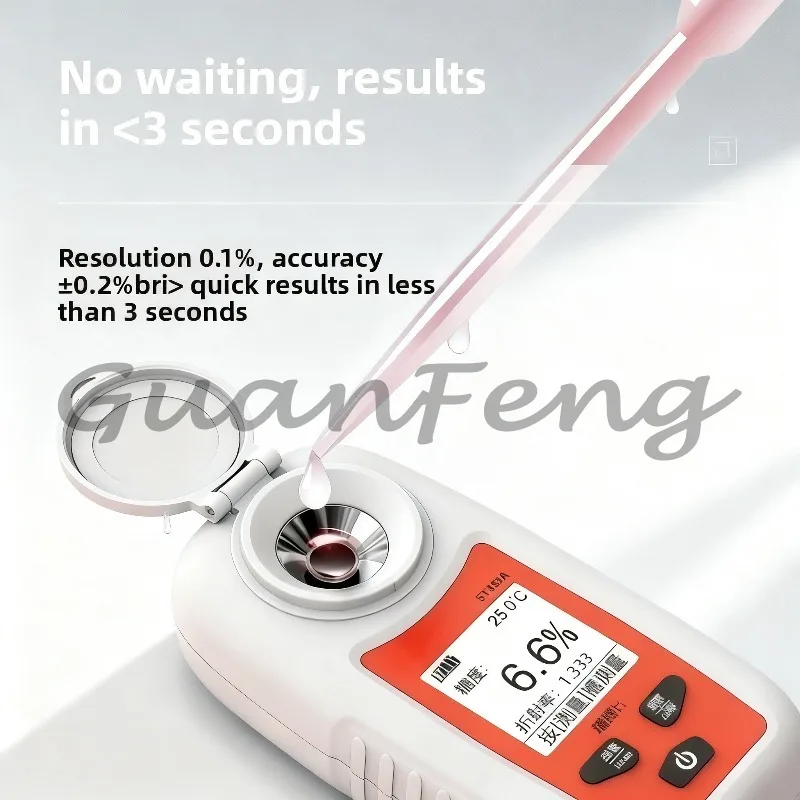 For ST355A High Precision Sugar Meter, Fruit Sweetness Tester, Beer Sugar Concentration Refractometer for Farm & Brewing