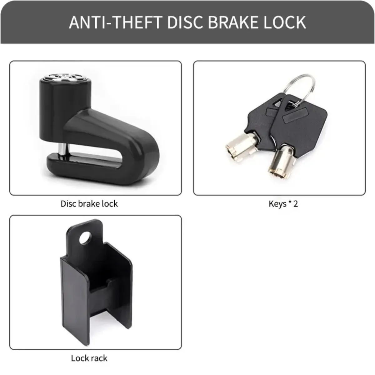 Anti-Theft Motorcycle Disc Brake Lock Safety Wheel Lock Includes 2 Keys Uses For Mountain And Road Bikes view 4