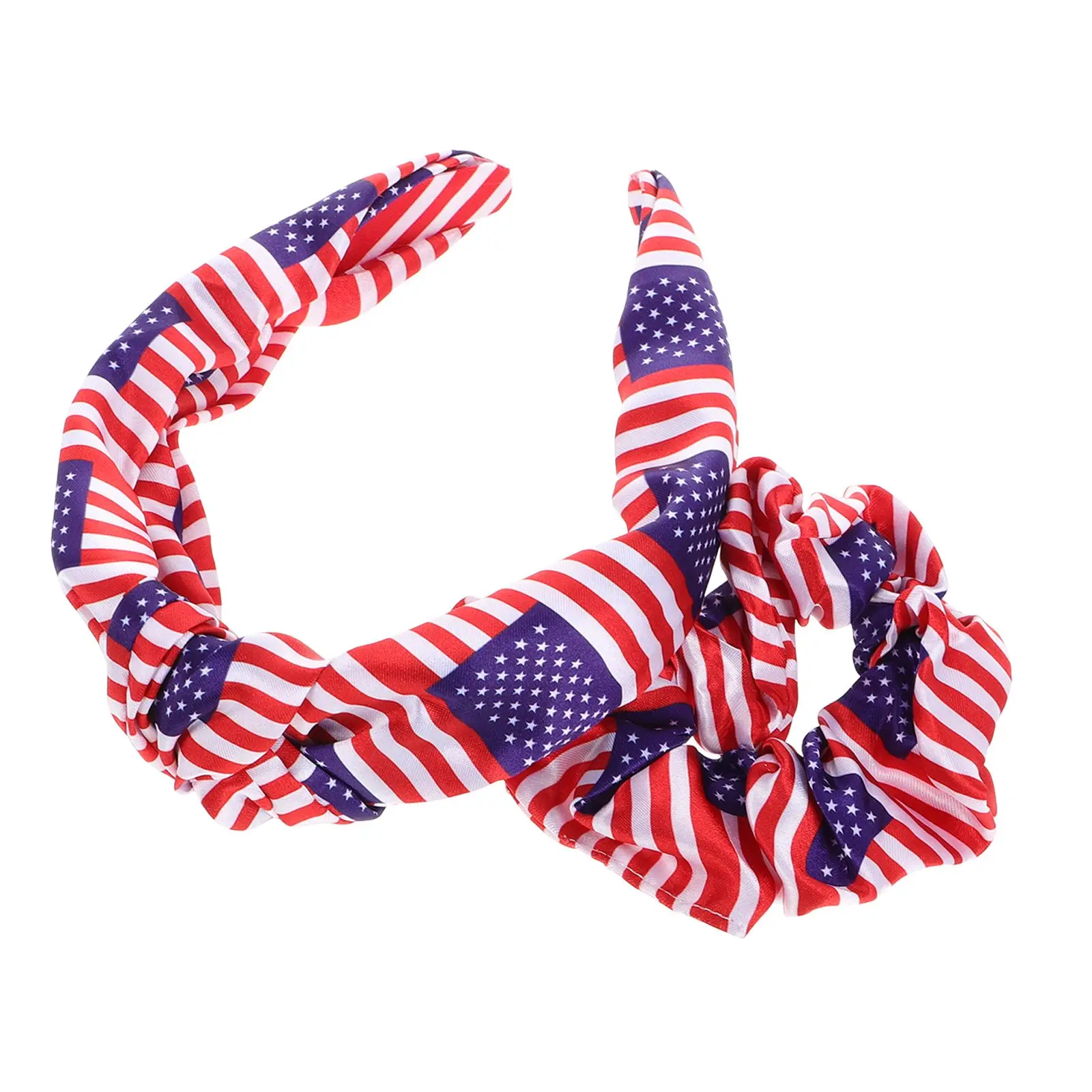 

American Flag Headband Hair Circle Headbands Cosplay Hoops Decorate Hairbands Fabric 4th of July