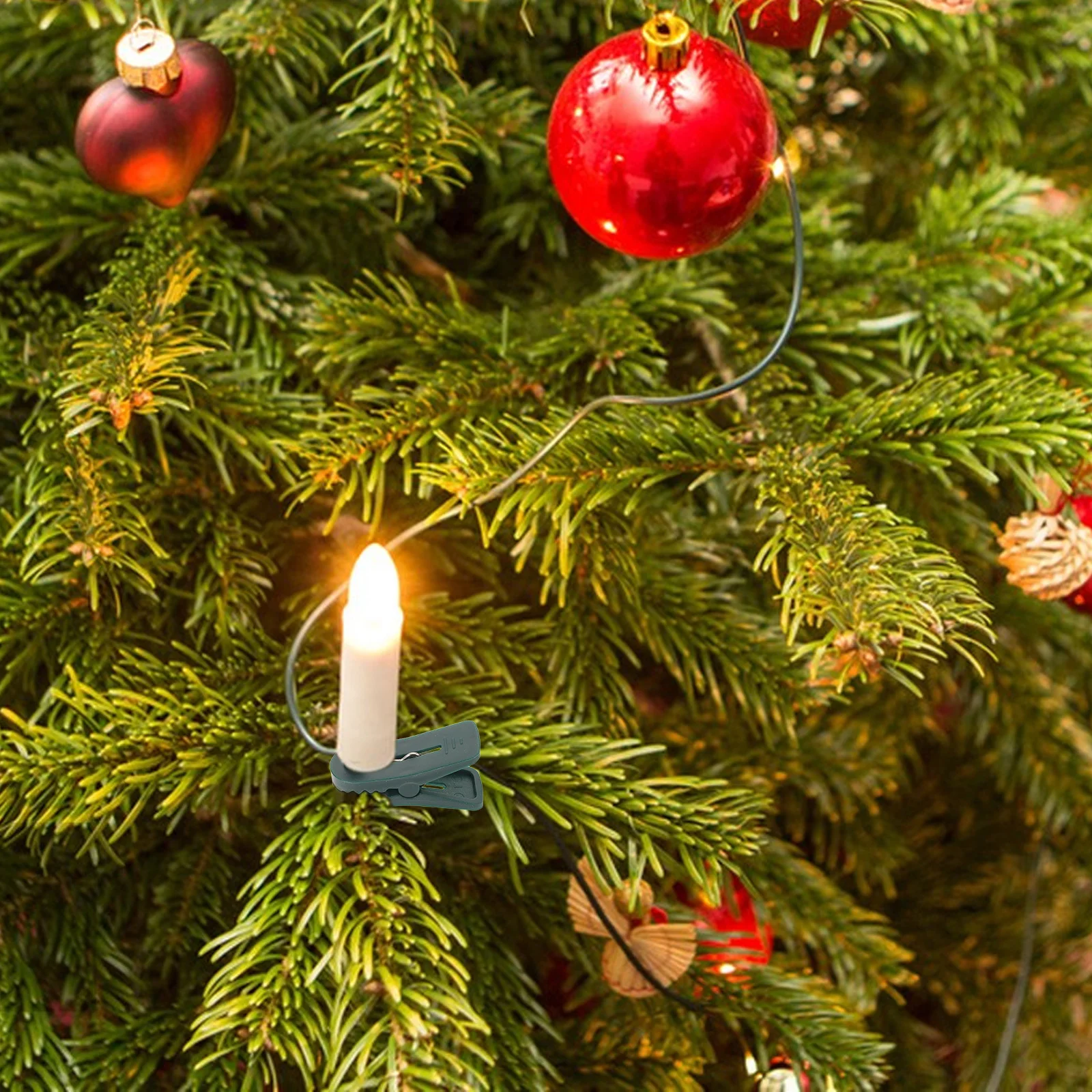 30 szt. Klipsów do choinki, plastikowe klipsy sprężynowe do mocowania stożków, w stylu vintage, na girlandy i wieńce świąteczne.