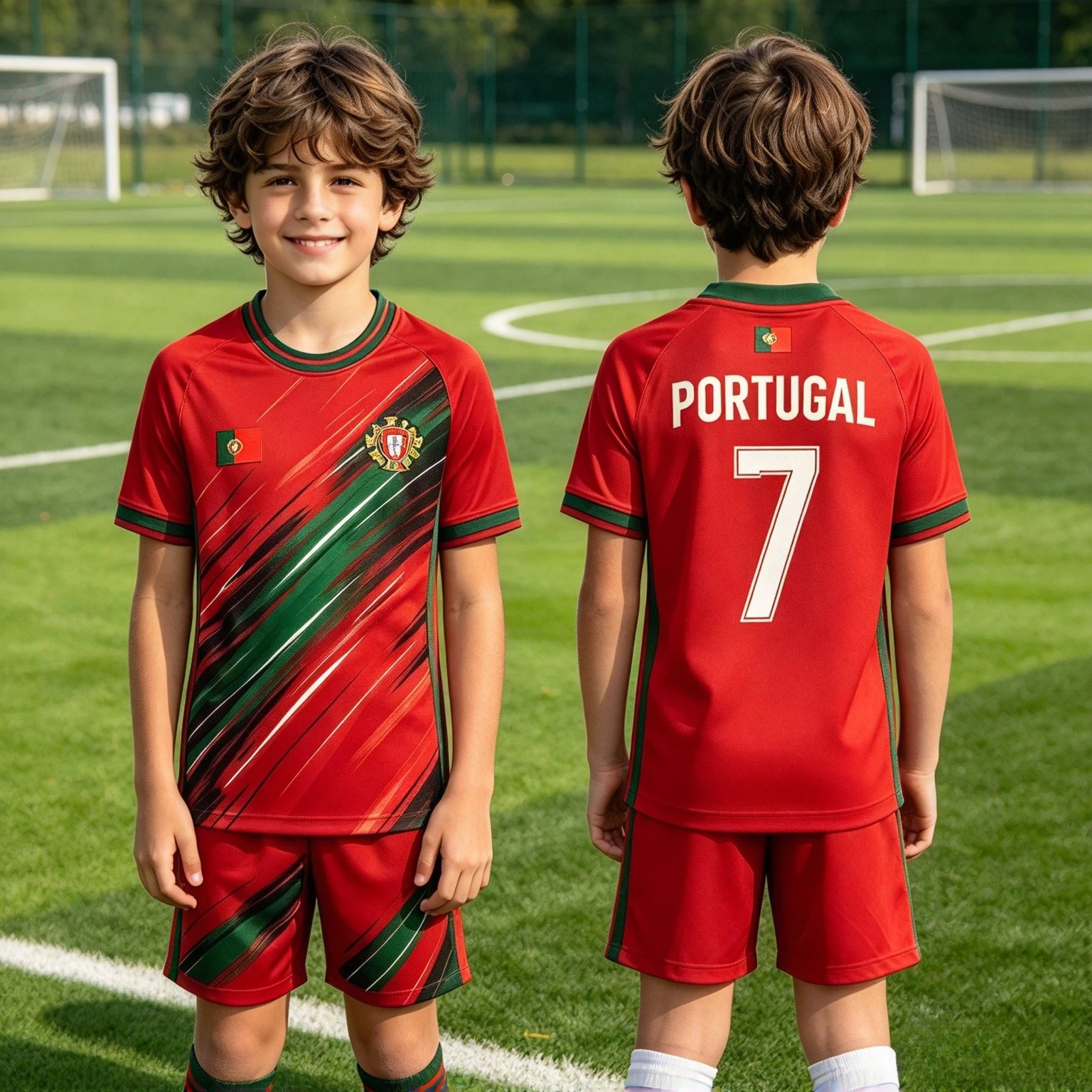 2026 Special NO.7 Portugal Flag Soccer Tops, Single Top Available, Short Sleeve Shorts Jersey Set Quick Dry T Shirt 2 Piece Set