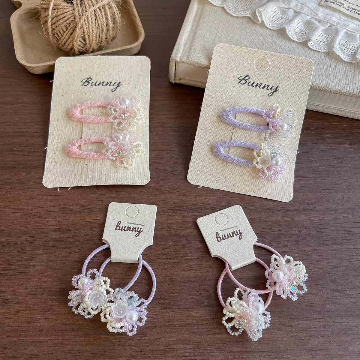 

Spring Beaded Flower Bb Clip Hair Band Sweetgirls Hair Accessories Bangs Broken Hair Clip Children's Headband Hairpin