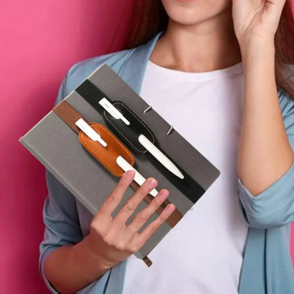 10ชิ้นเคสใส่ปากกาปรับได้, สายรัดยืดหยุ่นได้เคสปากกาสำหรับสมุดโน้ตกระเป๋าดินสอหน้าจอสัมผัสปากกาปิดผมขาว