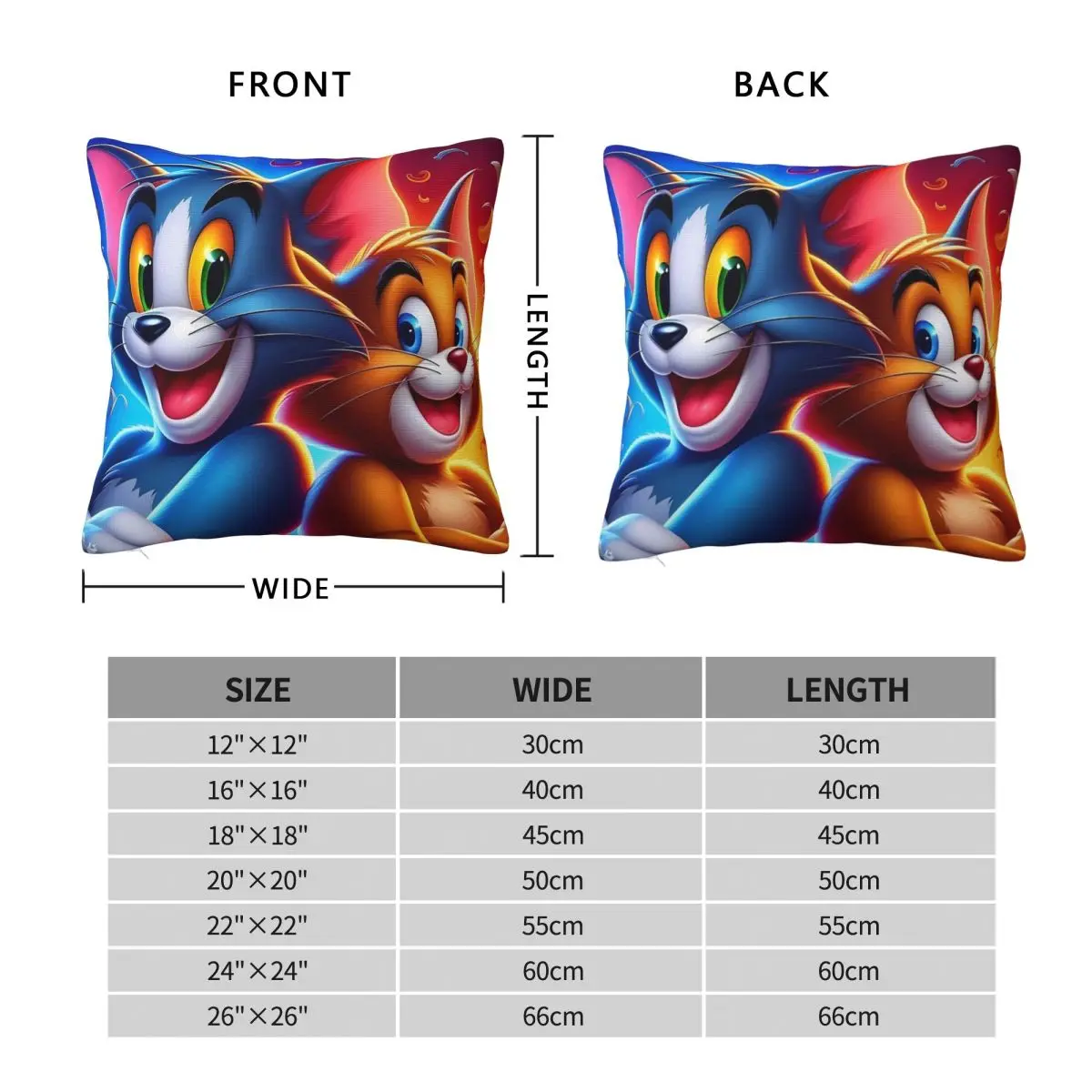 Christmas  Tom And Jerry Pillow Cover Cute Funny Pillow Case For Sofa Car Home Decor Cushion Cover Soft Design Pillowcases Gift