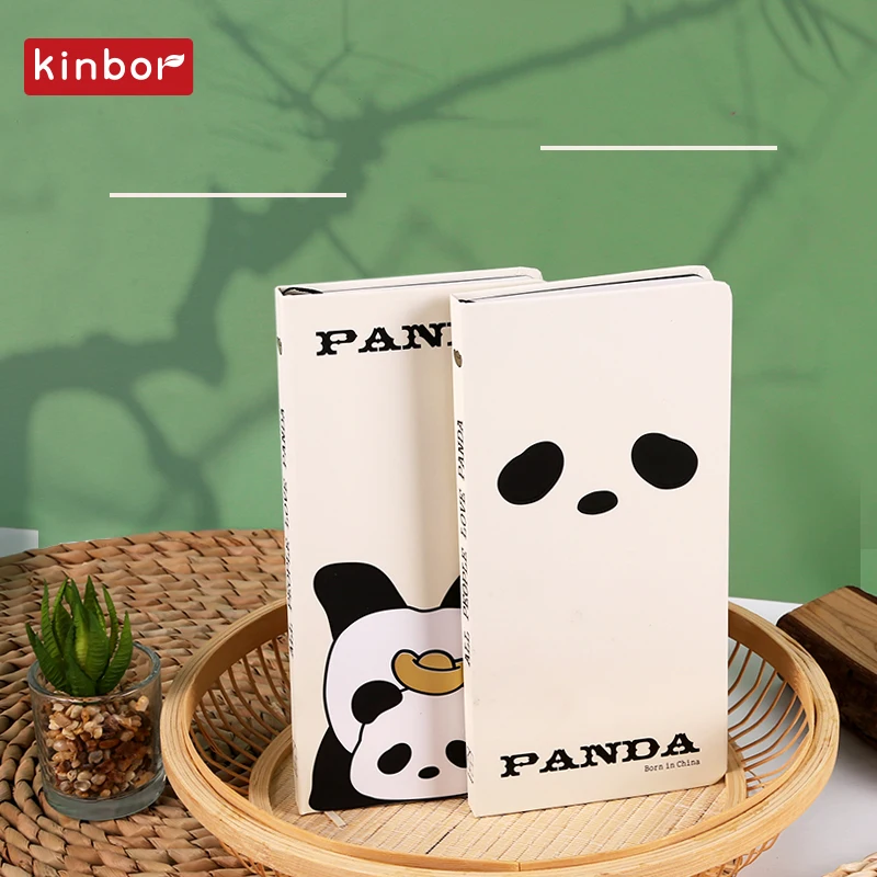 Kinbor Weekly Planning Notebook Libreta Agenda Planner блокнот Grid Blank Optional Black White Panda Healing Soft Cute Series