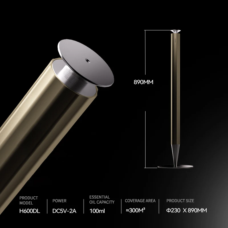 2025 Novo difusor de aroma comercial de chão em forma de lápis para lobby de hotel e uso