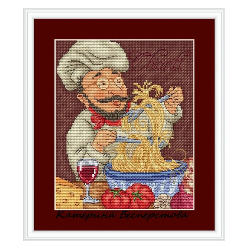 

The cross-stitch set 28CT, 18CT, 14CT and 11CT can be selected. The hand-made material pack of printed fabric saga tomato pasta