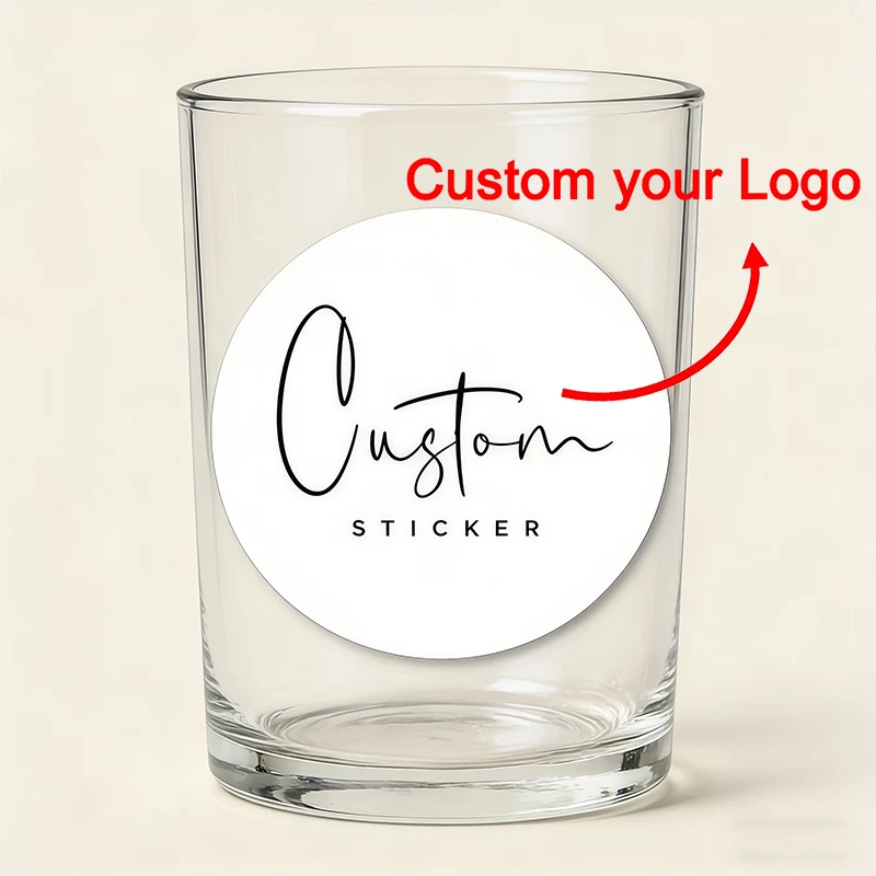 

500PCS Custom Sticker Customized Company Logo Wedding Birthday Gift Box Stickers Personalized Label Design Your Own Stickers DIY