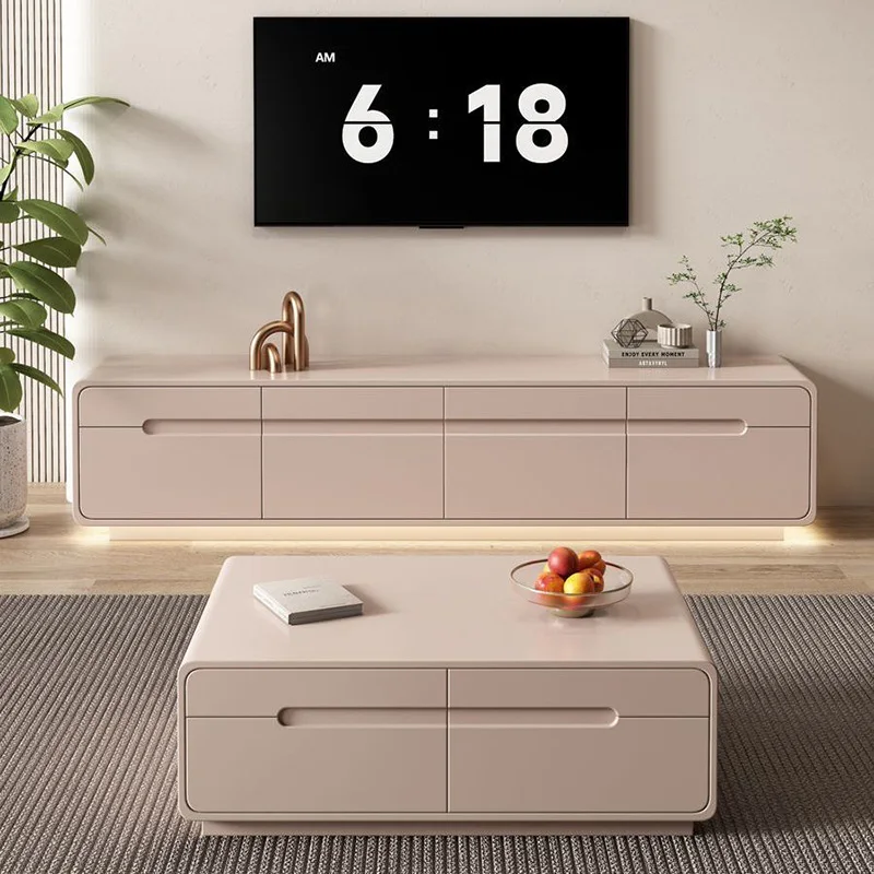 Hot Selling Modern Design Living Room Furniture Set-Light Luxury Rectangle Coffee Table and TV Stand for Hotel