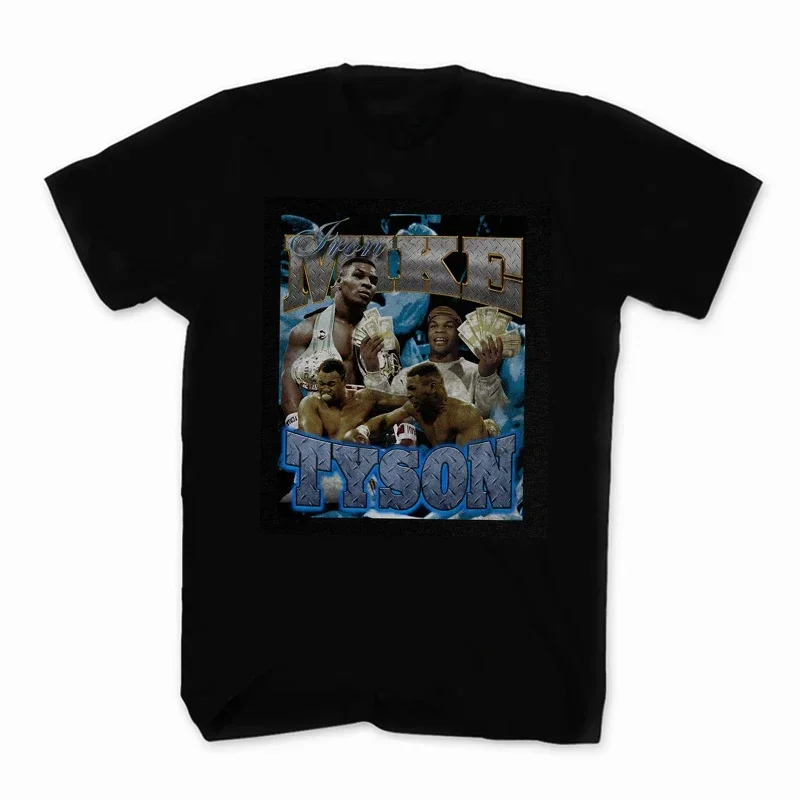 

90s Vintage Boxing Mike Tyson Retro Rap T Shirt. Short Sleeve 100% Cotton Casual T-shirts Loose Top Size S-3XL