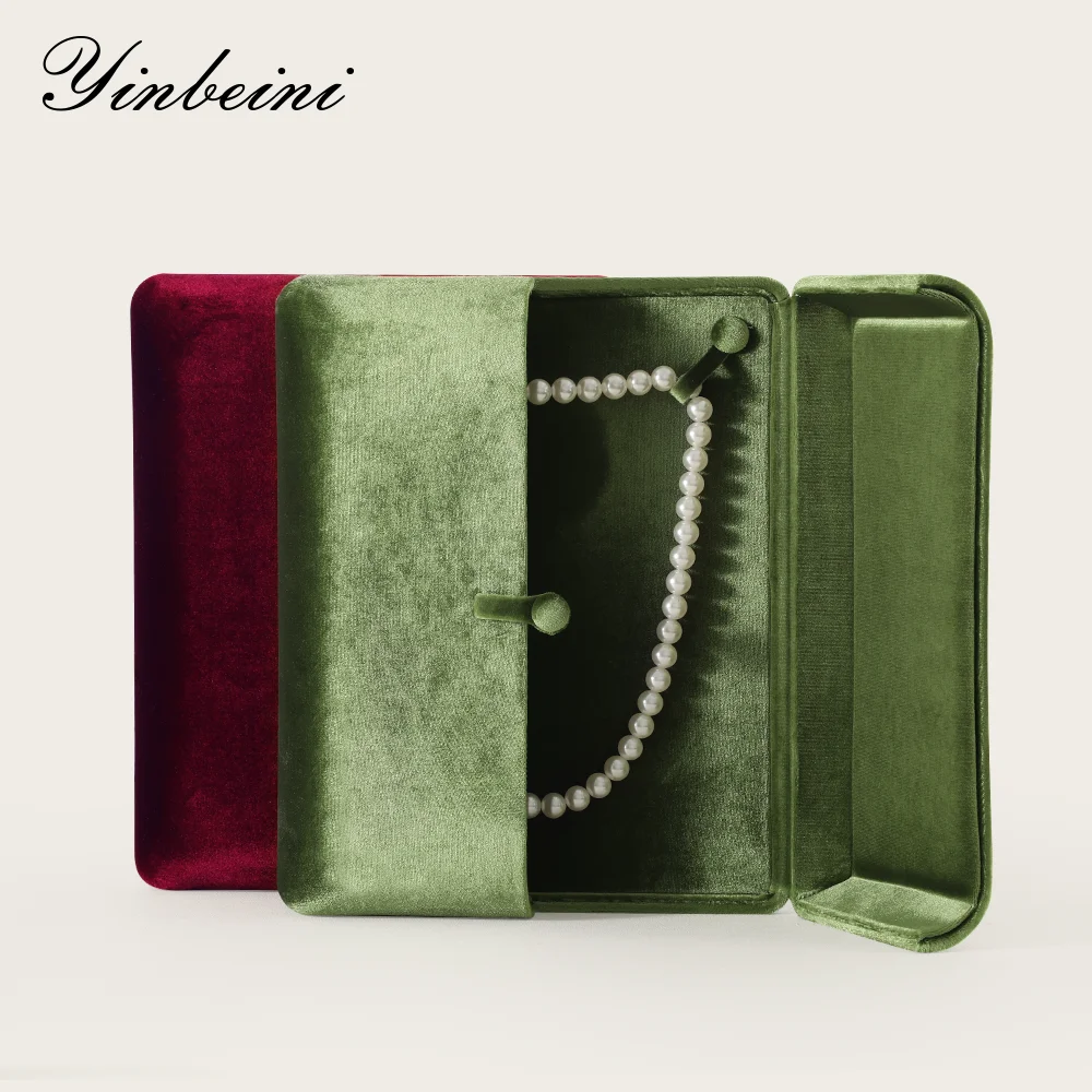 Yinbeini Velvet Large Necklace Pendant Display Box Premium Jewelry Storage Organizer Pendant Gift Packing Case H024