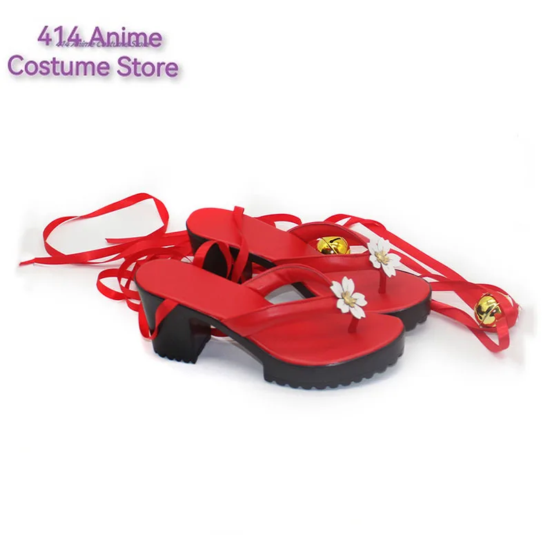 Game Honkai Star Rail Sparkle Cosplay Shoes Geta Anime Role Play Halloween Costume Outfit Party Prop Women Men Red High Heels