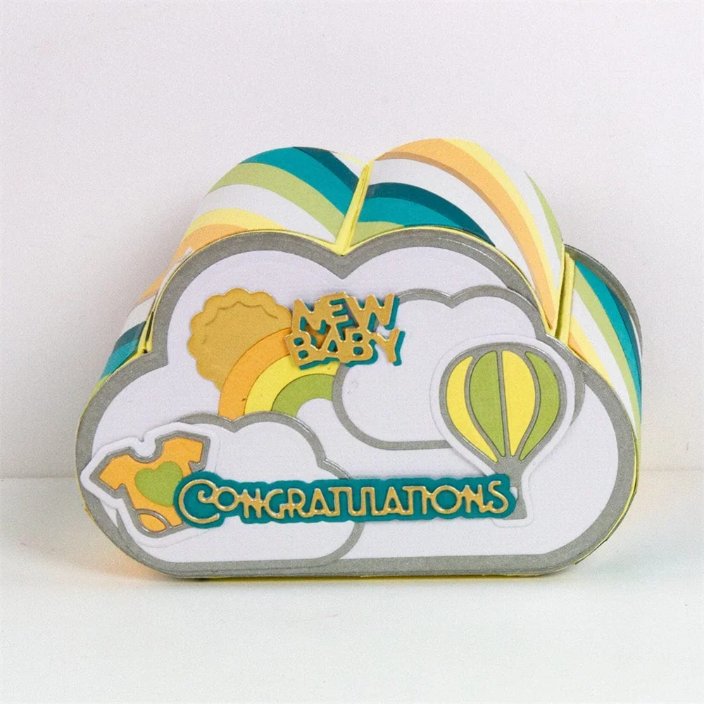 رائع الطقس قوس قزح هدية صندوق يموت قطع يموت قطع معدنية سكرابوكينغ تنقش صنع ورقة بطاقة الألبوم DIY بها بنفسك الحرفية الديكور #2