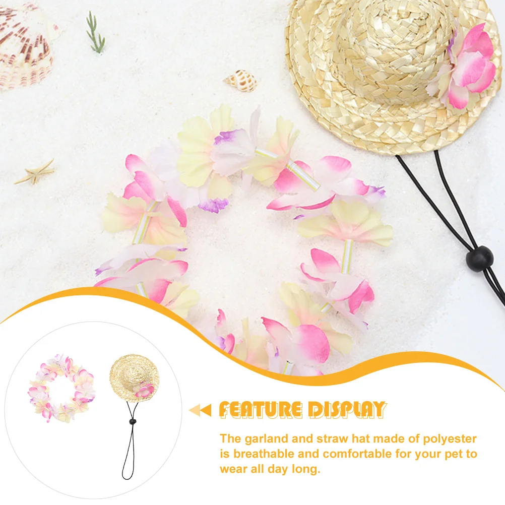 Hat Garland Adjustable Straps Breathable Comfortable for Small Pets Summer Beach Vacation Pet Dog Cat Hat