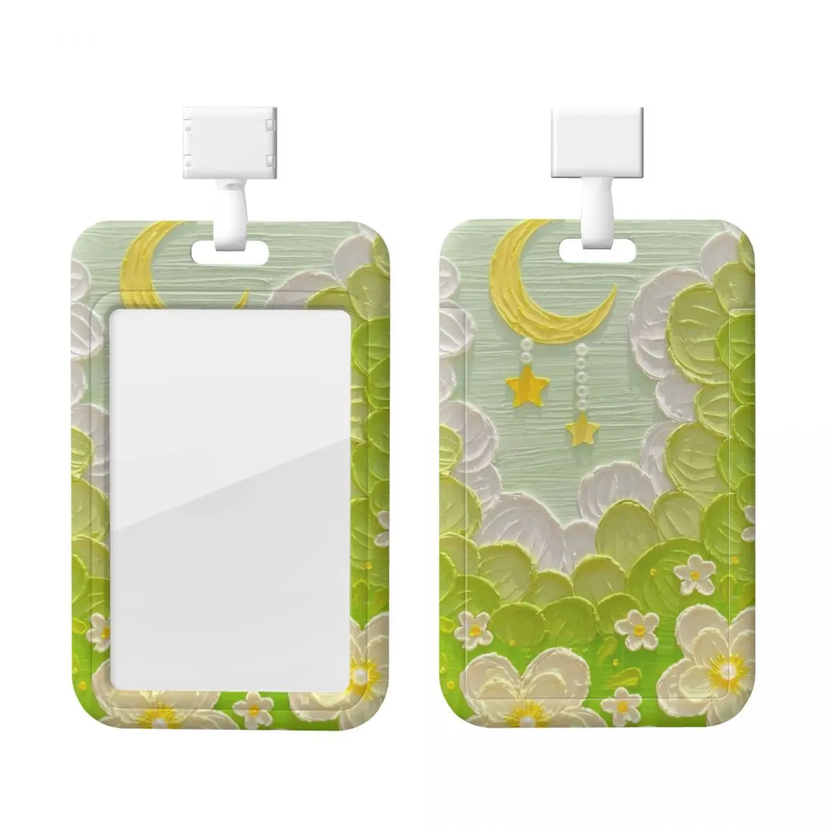 

Custom Oil Painting Flower Card Badge Holder Card Holder Men Women Neck Strap ID Credential Holder Engineers