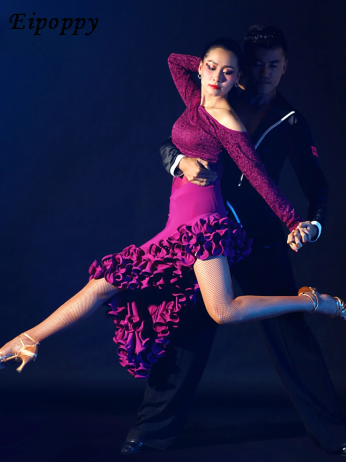 Gonna da ballo latino abbigliamento da ballo quadrato gonna a spirale irregolare con vita a V